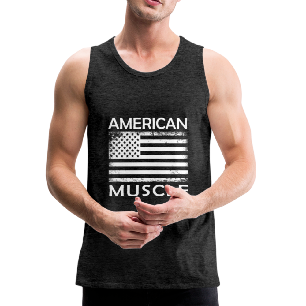 American Muscle Flag - Men’s Premium Tank - charcoal gray