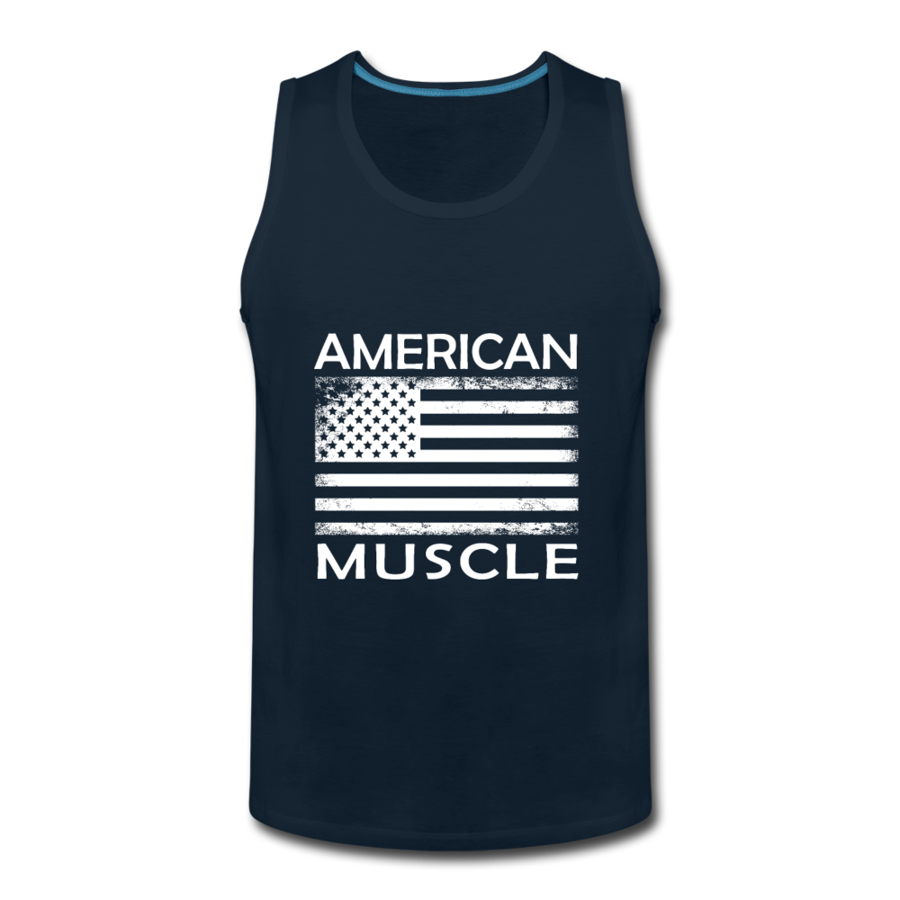 American Muscle Flag - Men’s Premium Tank - deep navy