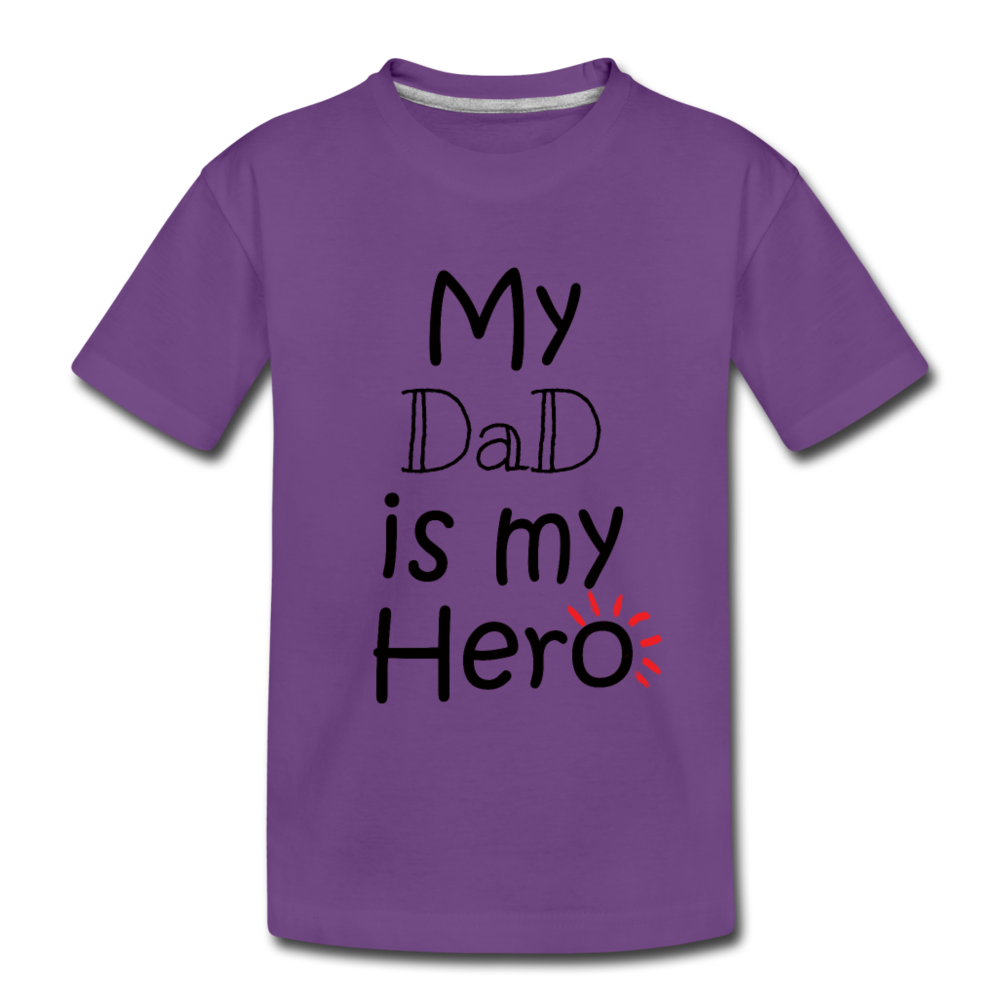 My Dad is my Hero - Kids' Premium T-Shirt - purple
