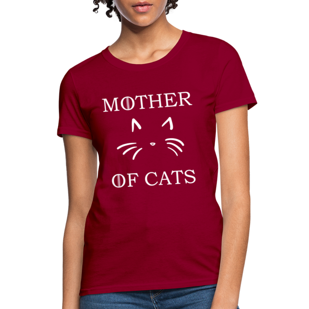 Mother Of Cats - Women's T-Shirt - dark red