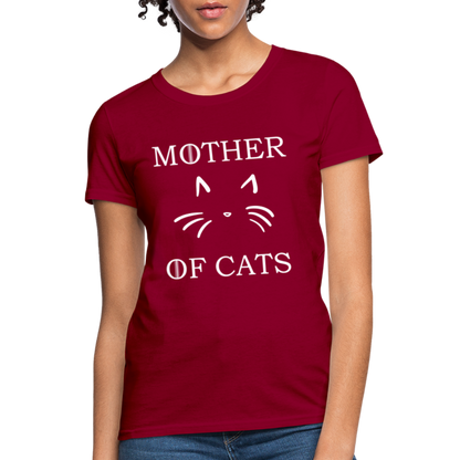 Mother Of Cats - Women's T-Shirt - dark red