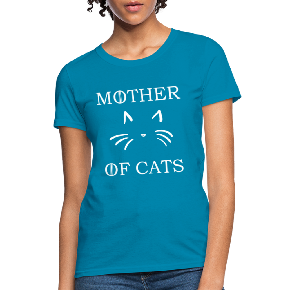 Mother Of Cats - Women's T-Shirt - turquoise