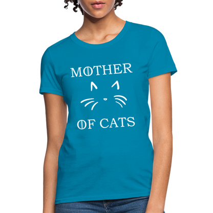 Mother Of Cats - Women's T-Shirt - turquoise