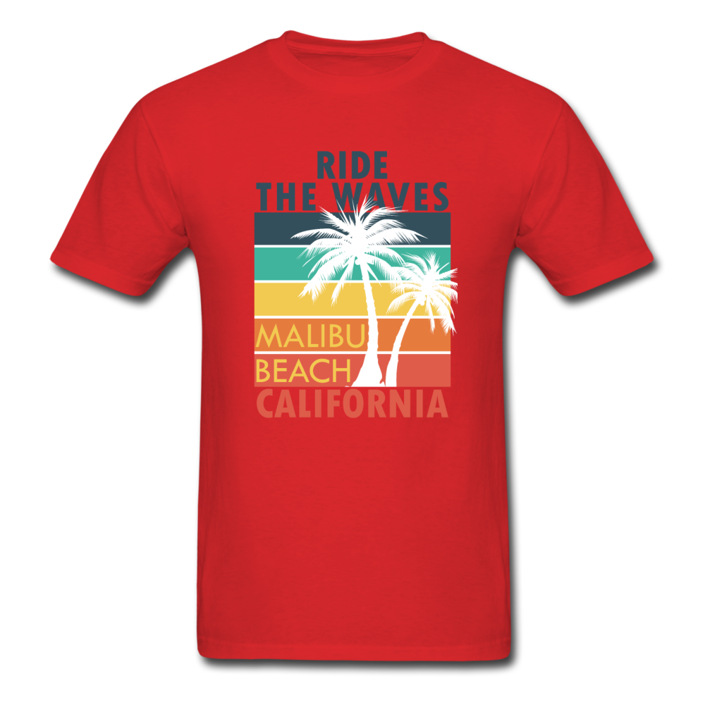 Ride the Waves - Malibu Beach - Unisex Classic T-Shirt - red