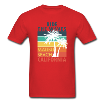 Ride the Waves - Malibu Beach - Unisex Classic T-Shirt - red