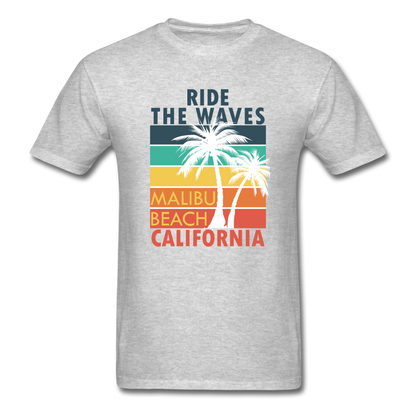 Ride the Waves - Malibu Beach - Unisex Classic T-Shirt - heather gray