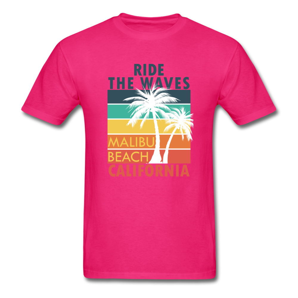 Ride the Waves - Malibu Beach - Unisex Classic T-Shirt - fuchsia