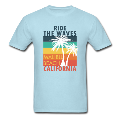 Ride the Waves - Malibu Beach - Unisex Classic T-Shirt - powder blue