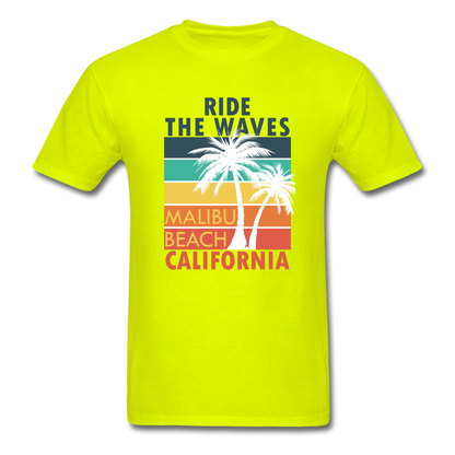 Ride the Waves - Malibu Beach - Unisex Classic T-Shirt - safety green