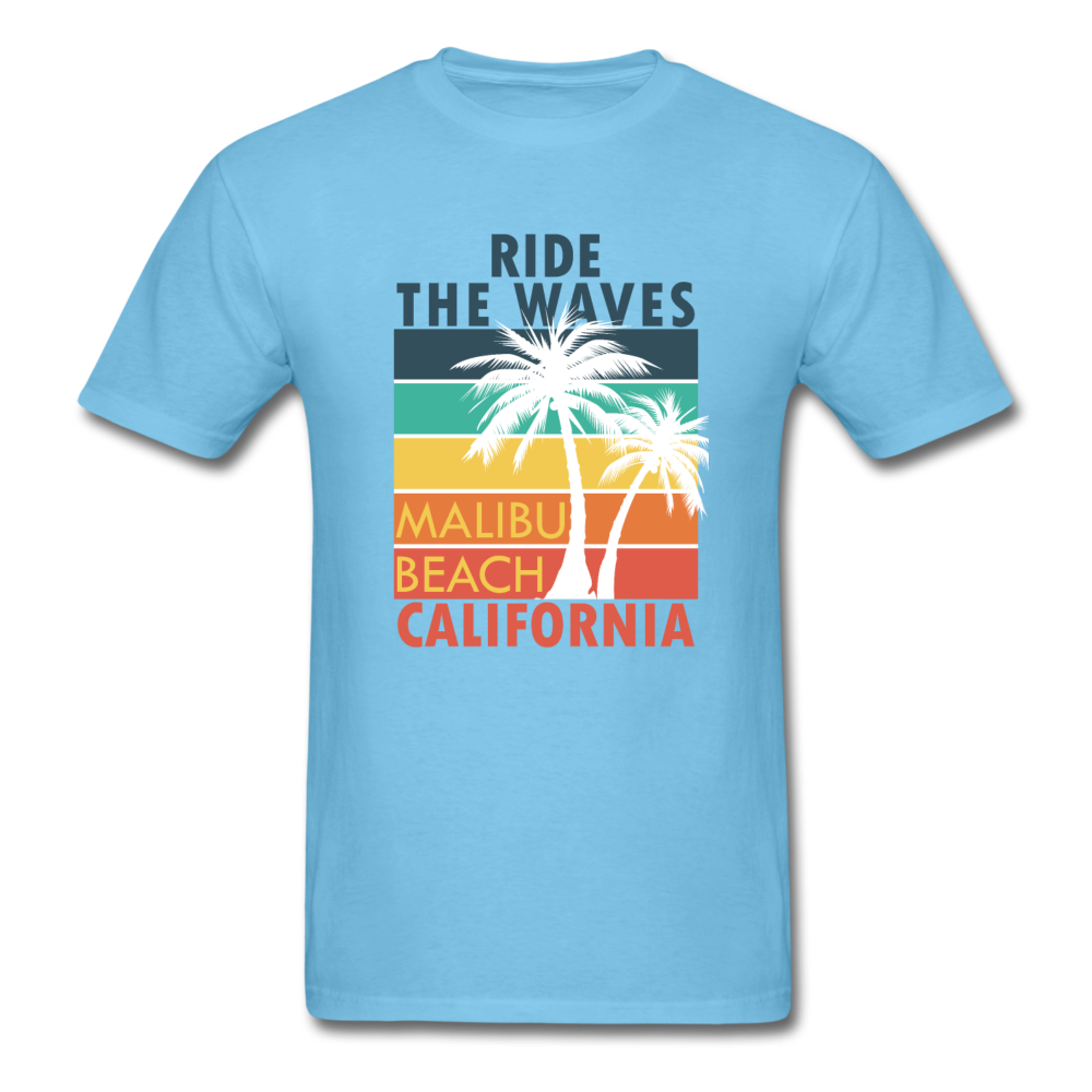 Ride the Waves - Malibu Beach - Unisex Classic T-Shirt - aquatic blue