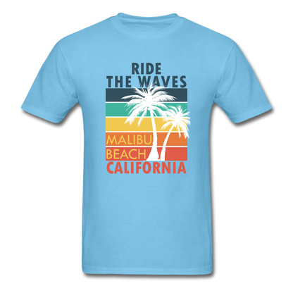 Ride the Waves - Malibu Beach - Unisex Classic T-Shirt - aquatic blue