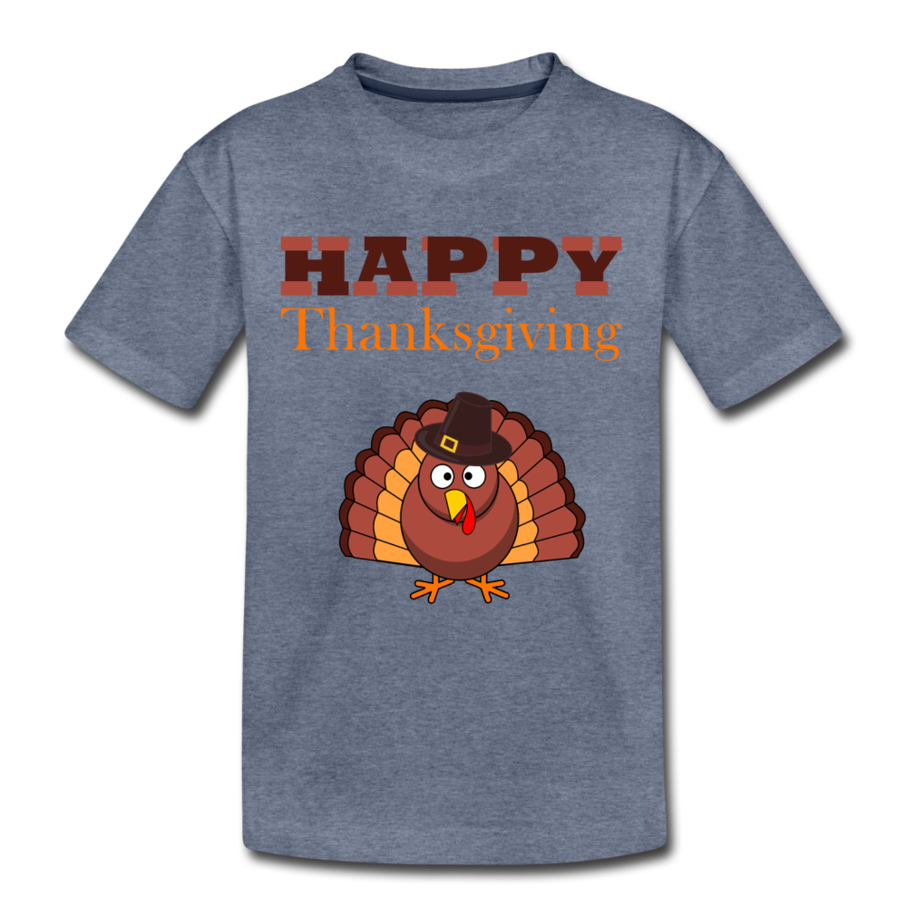 Happy Thanks Giving - Kids' Premium T-Shirt - heather blue