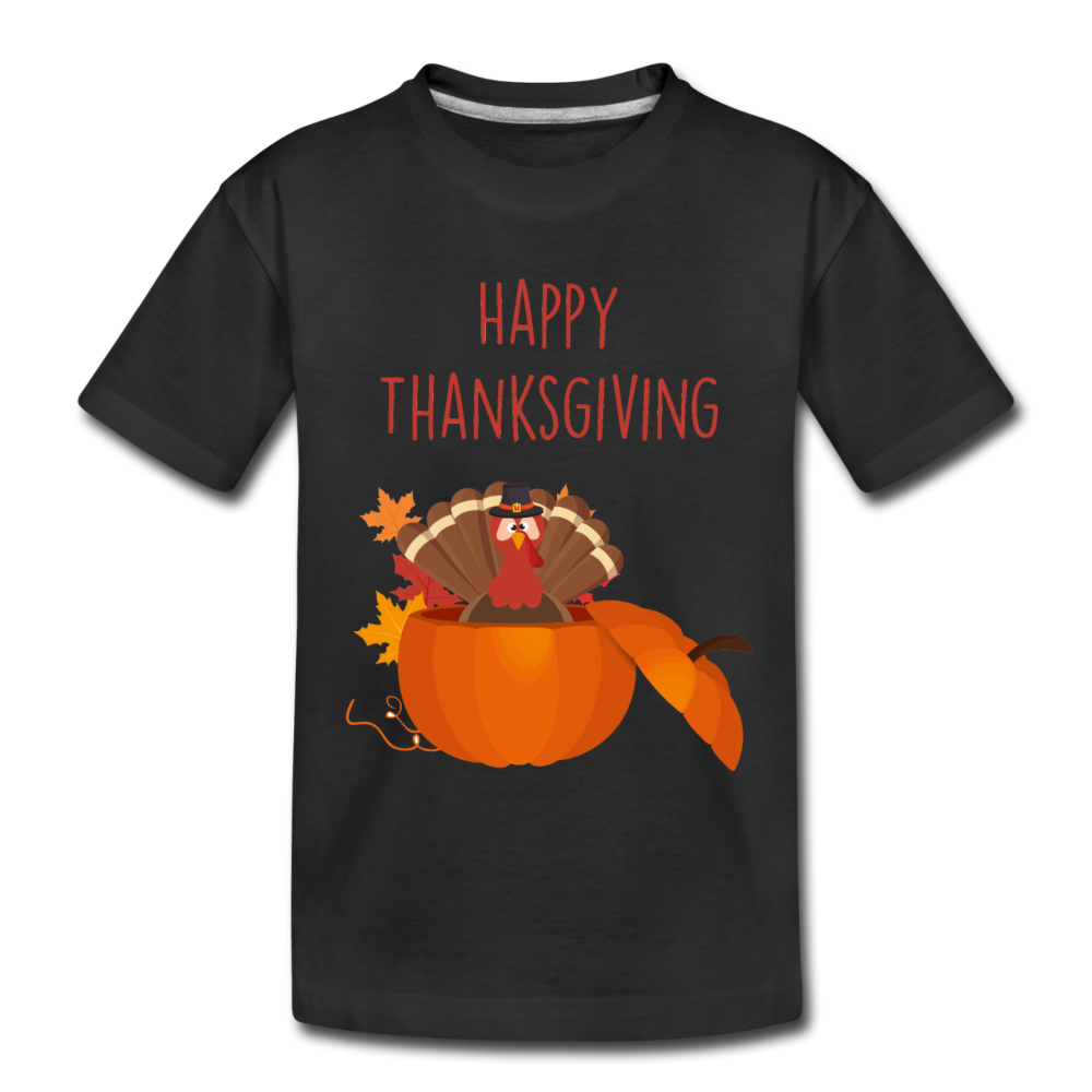 Happy ThanksGiving - Kids' Premium T-Shirt - black