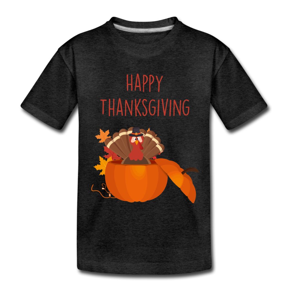 Happy ThanksGiving - Kids' Premium T-Shirt - charcoal gray