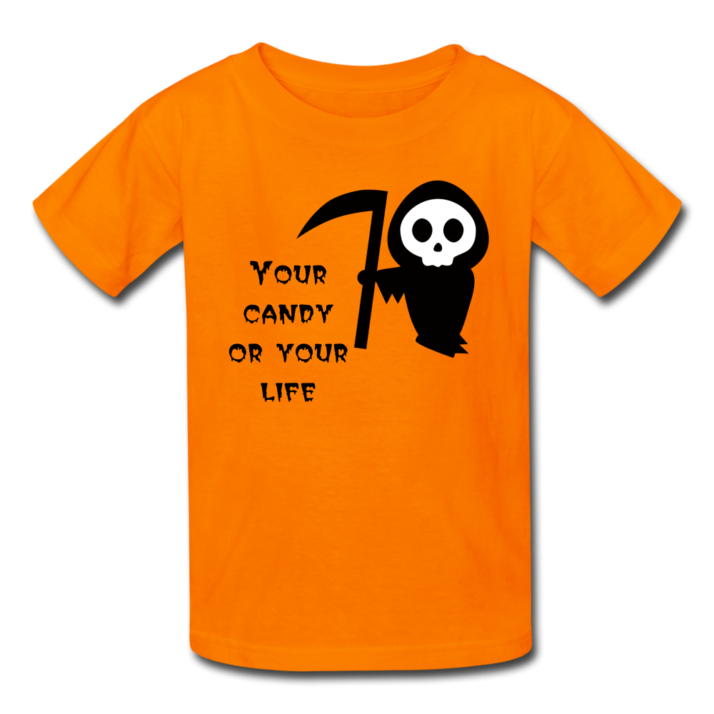 Your Candy or your Life (Halloween) - Kids' T-Shirt - orange