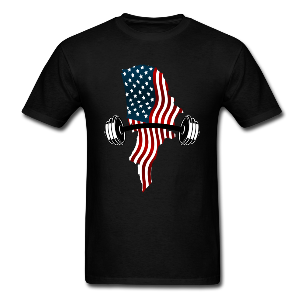 American Flag Dumbbells - Unisex Classic T-Shirt - black