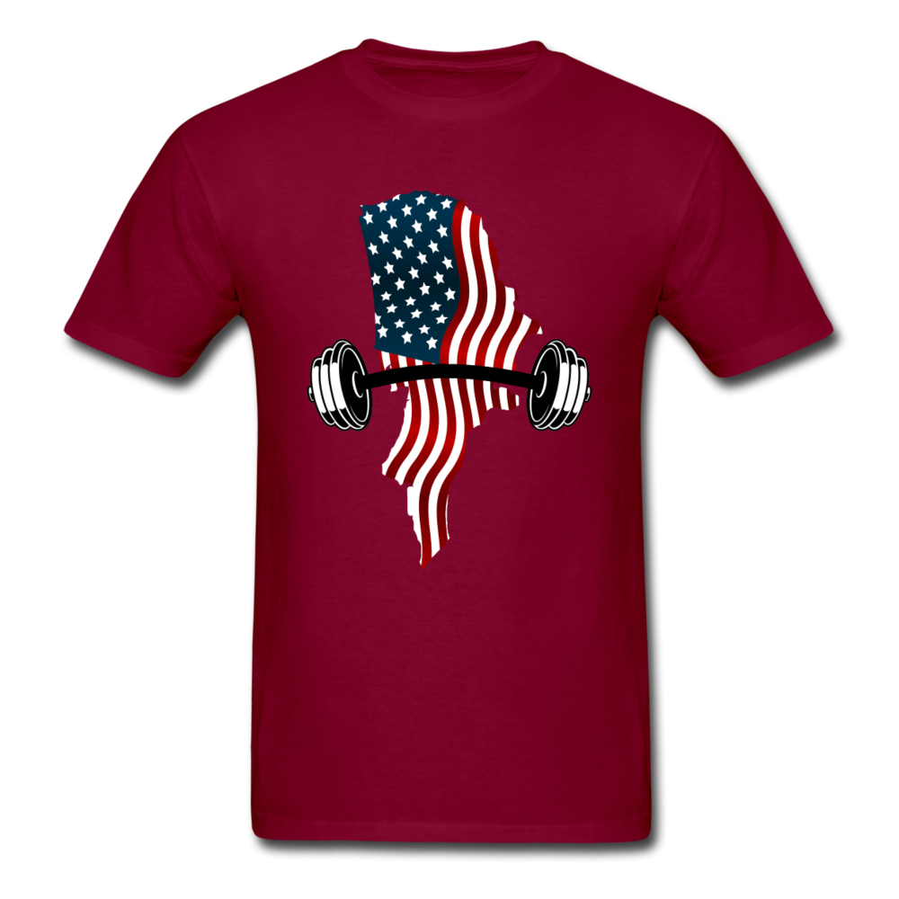 American Flag Dumbbells - Unisex Classic T-Shirt - burgundy