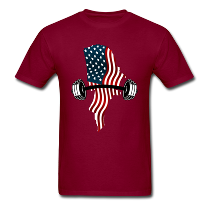 American Flag Dumbbells - Unisex Classic T-Shirt - burgundy