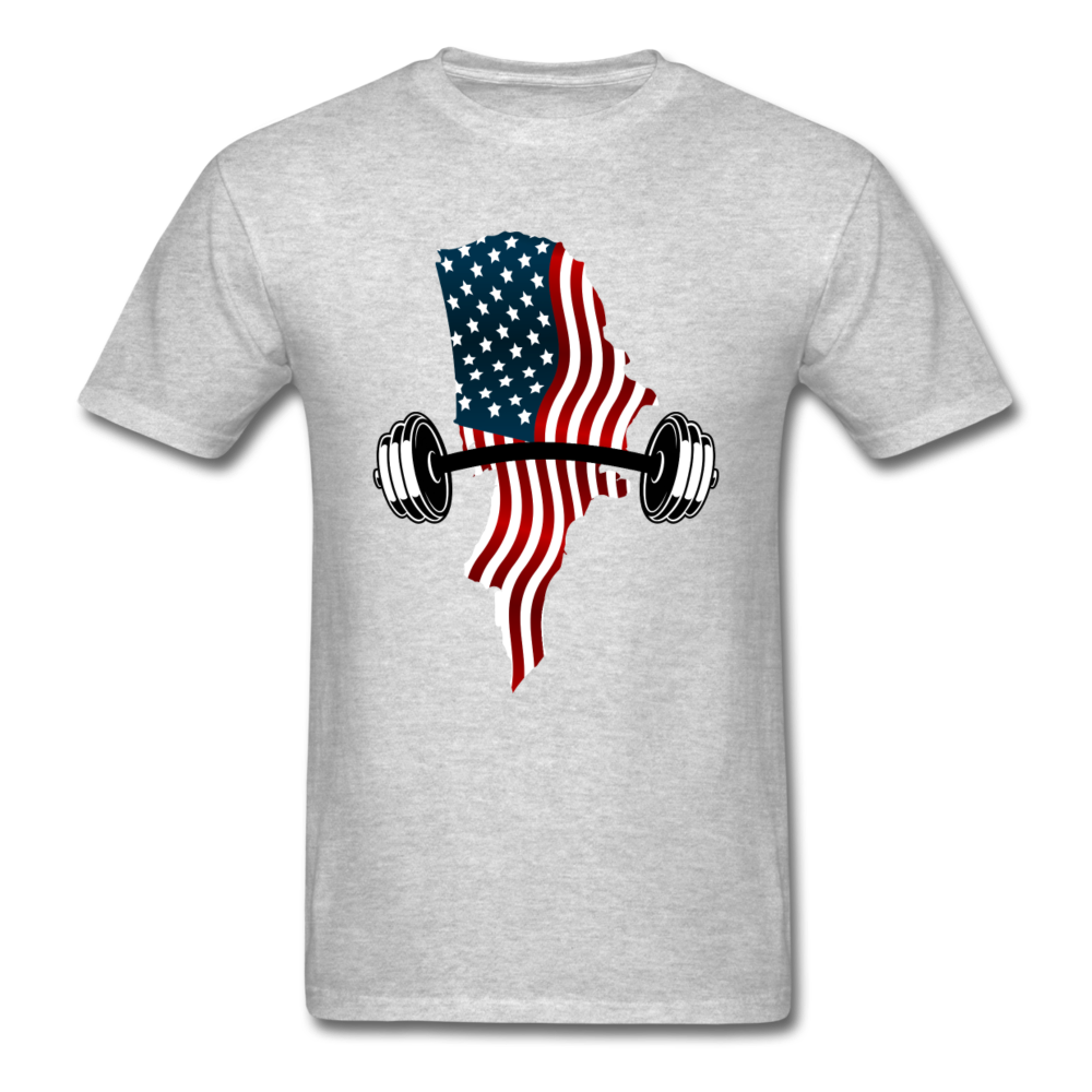 American Flag Dumbbells - Unisex Classic T-Shirt - heather gray