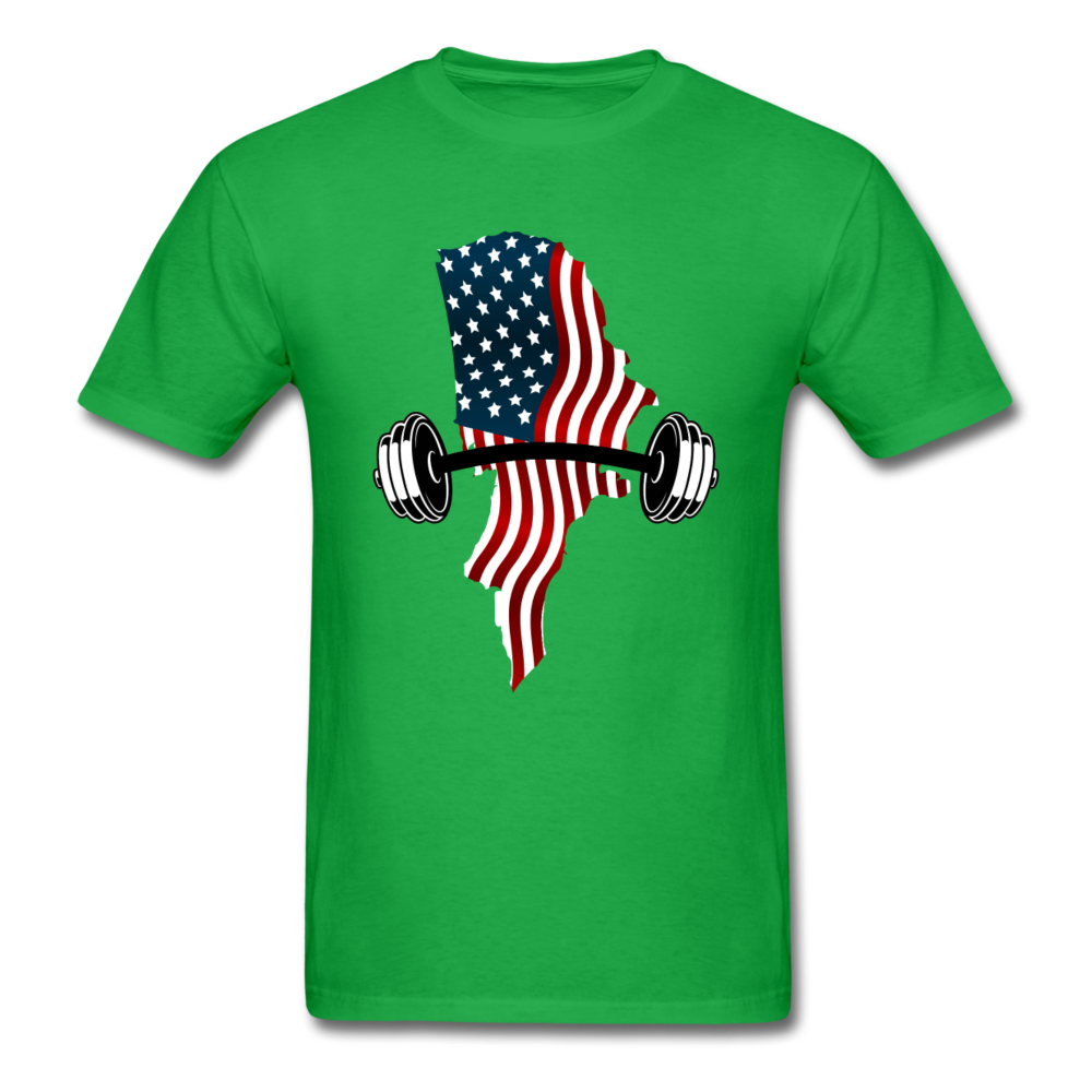 American Flag Dumbbells - Unisex Classic T-Shirt - bright green