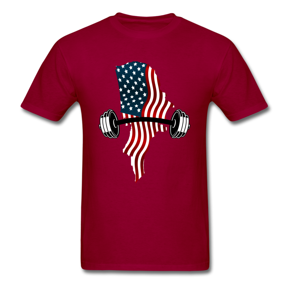 American Flag Dumbbells - Unisex Classic T-Shirt - dark red