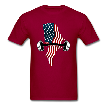 American Flag Dumbbells - Unisex Classic T-Shirt - dark red
