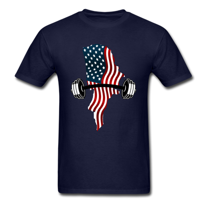American Flag Dumbbells - Unisex Classic T-Shirt - navy