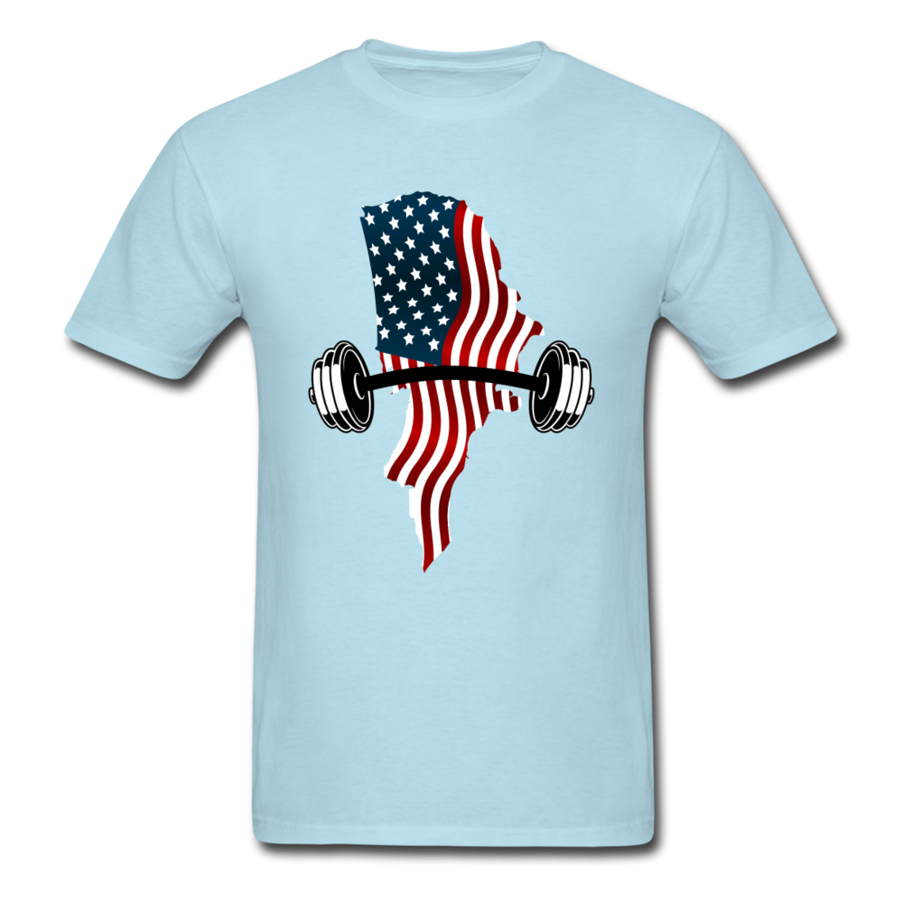 American Flag Dumbbells - Unisex Classic T-Shirt - powder blue