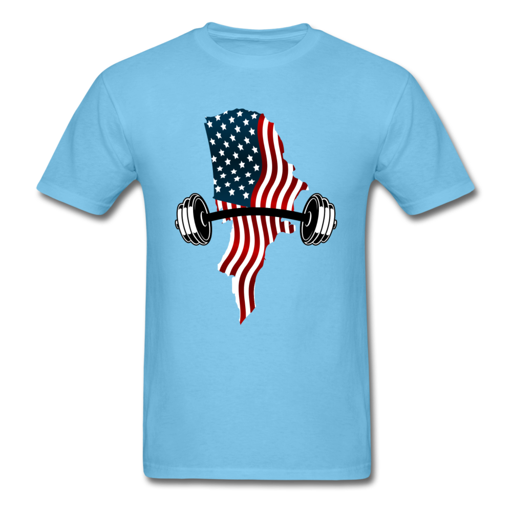American Flag Dumbbells - Unisex Classic T-Shirt - aquatic blue