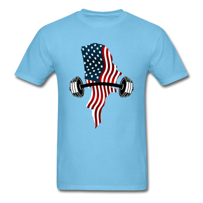 American Flag Dumbbells - Unisex Classic T-Shirt - aquatic blue