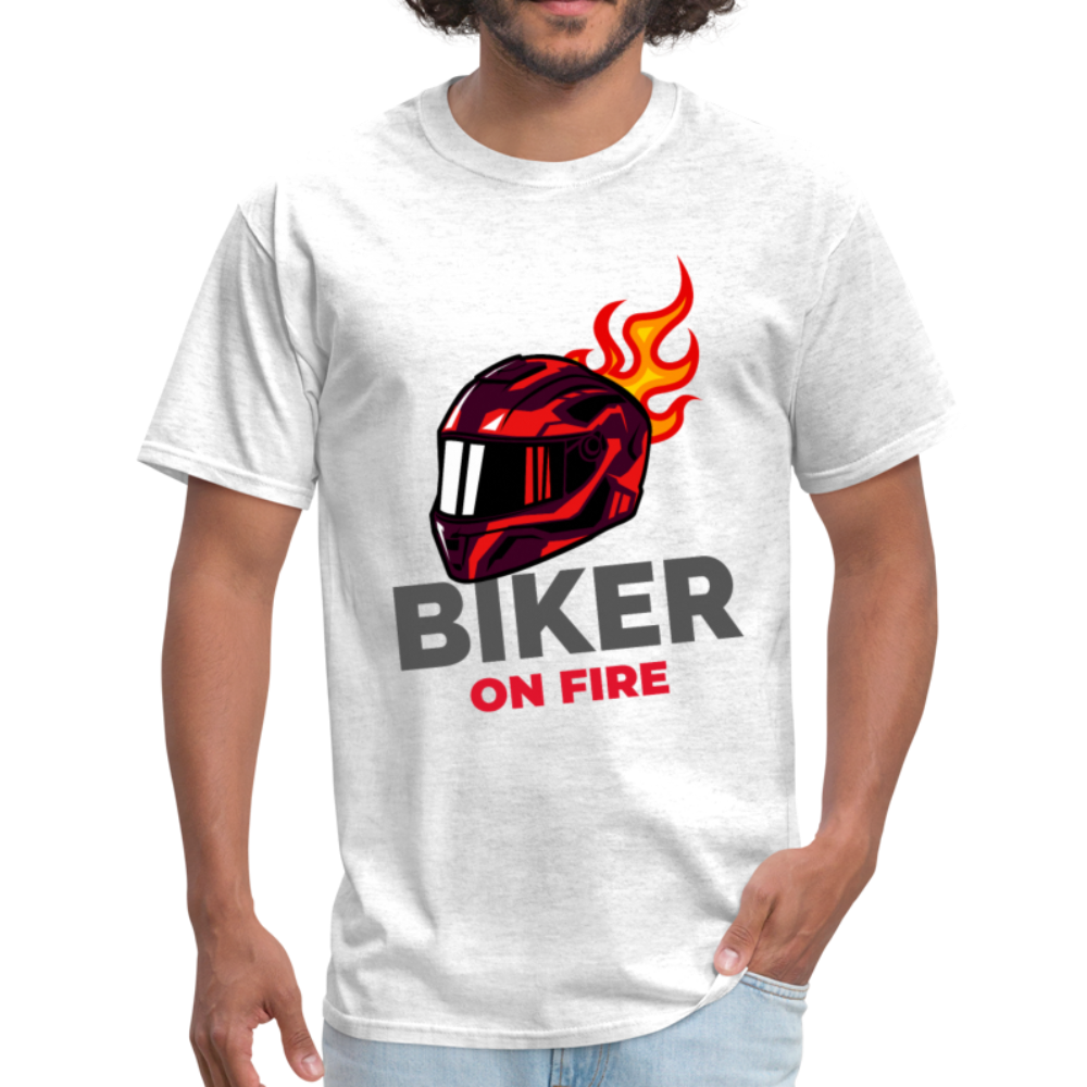 Biker On Fire - Unisex Classic T-Shirt - light heather gray