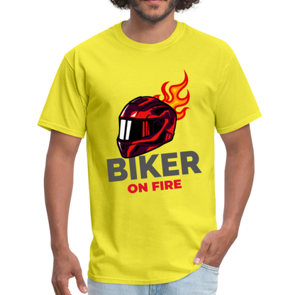 Biker On Fire - Unisex Classic T-Shirt - yellow