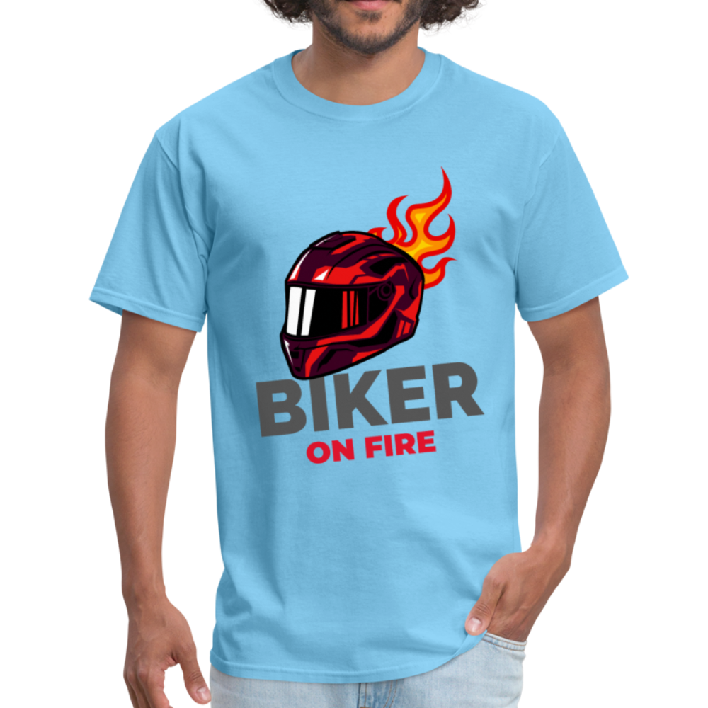 Biker On Fire - Unisex Classic T-Shirt - aquatic blue