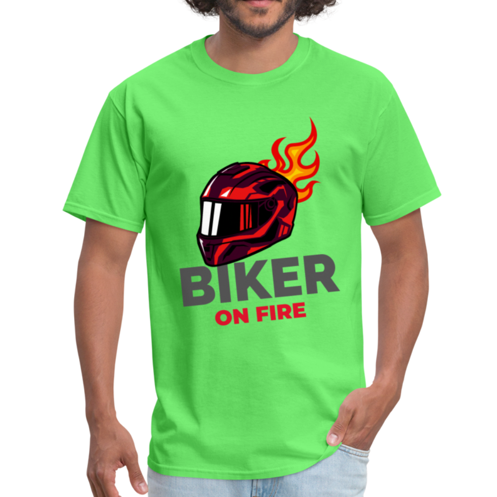 Biker On Fire - Unisex Classic T-Shirt - kiwi