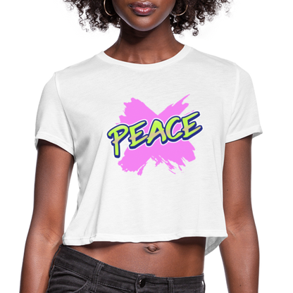PEACE - Women's Cropped T-Shirt - white