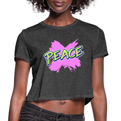 PEACE - Women's Cropped T-Shirt - deep heather