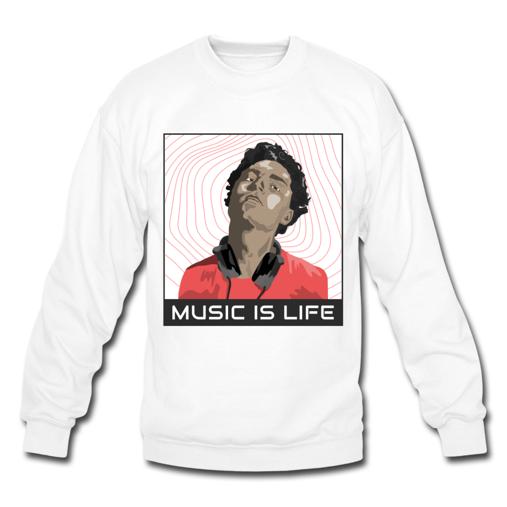 Music Is Life - Crewneck Sweatshirt - white