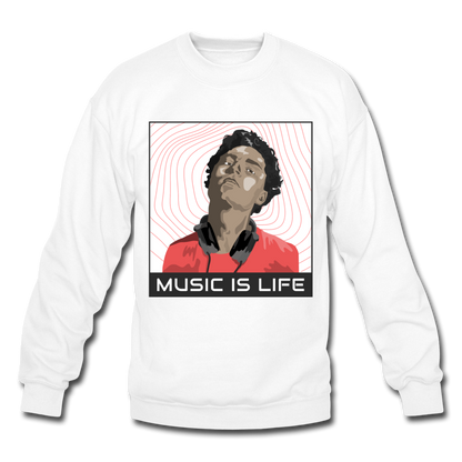 Music Is Life - Crewneck Sweatshirt - white