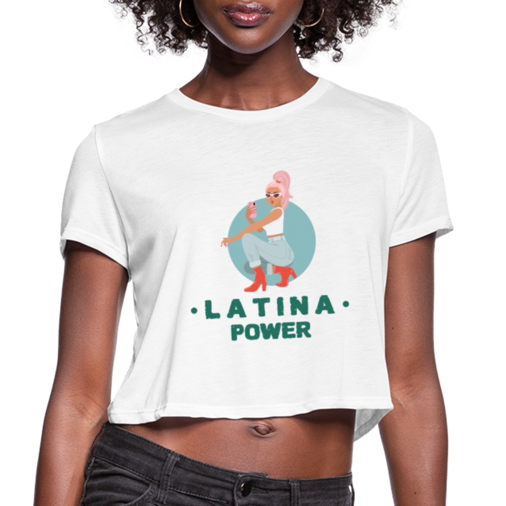 Latina Power - Women's Cropped T-Shirt - white