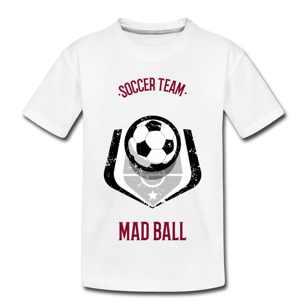 Soccer Team, Mad Ball - Kids' Premium T-Shirt - white