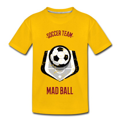 Soccer Team, Mad Ball - Kids' Premium T-Shirt - sun yellow