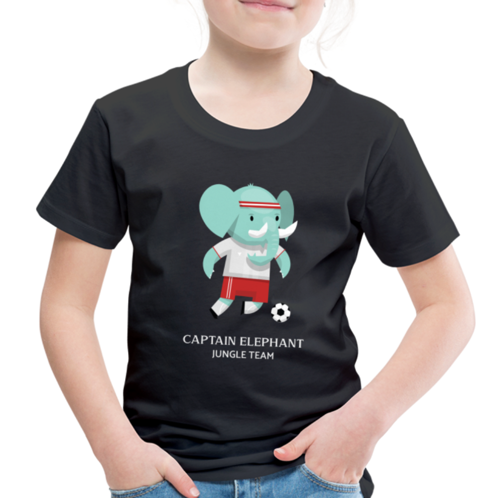 Captain Elephant, Jungle Team - Toddler Premium T-Shirt - black