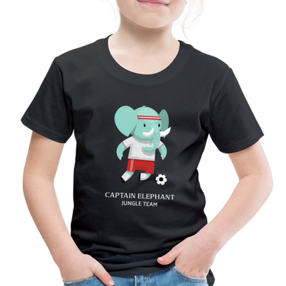 Captain Elephant, Jungle Team - Toddler Premium T-Shirt - black
