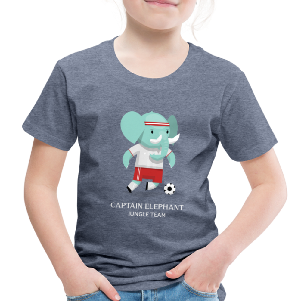 Captain Elephant, Jungle Team - Toddler Premium T-Shirt - heather blue