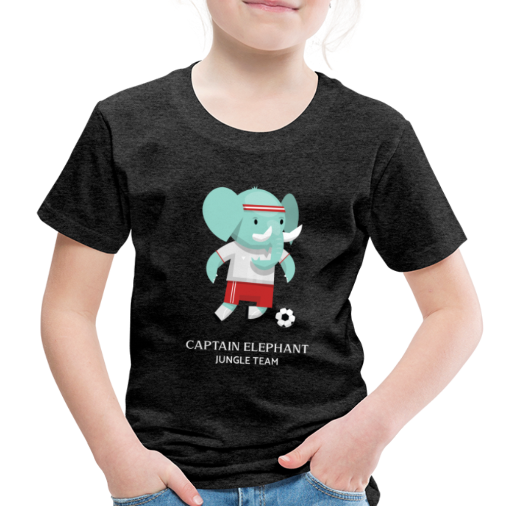 Captain Elephant, Jungle Team - Toddler Premium T-Shirt - charcoal gray