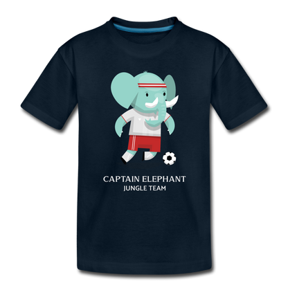 Captain Elephant, Jungle Team - Toddler Premium T-Shirt - deep navy