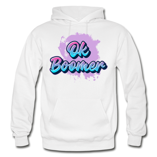 OK Boomer - Unisex Heavy Blend Adult Hoodie - white