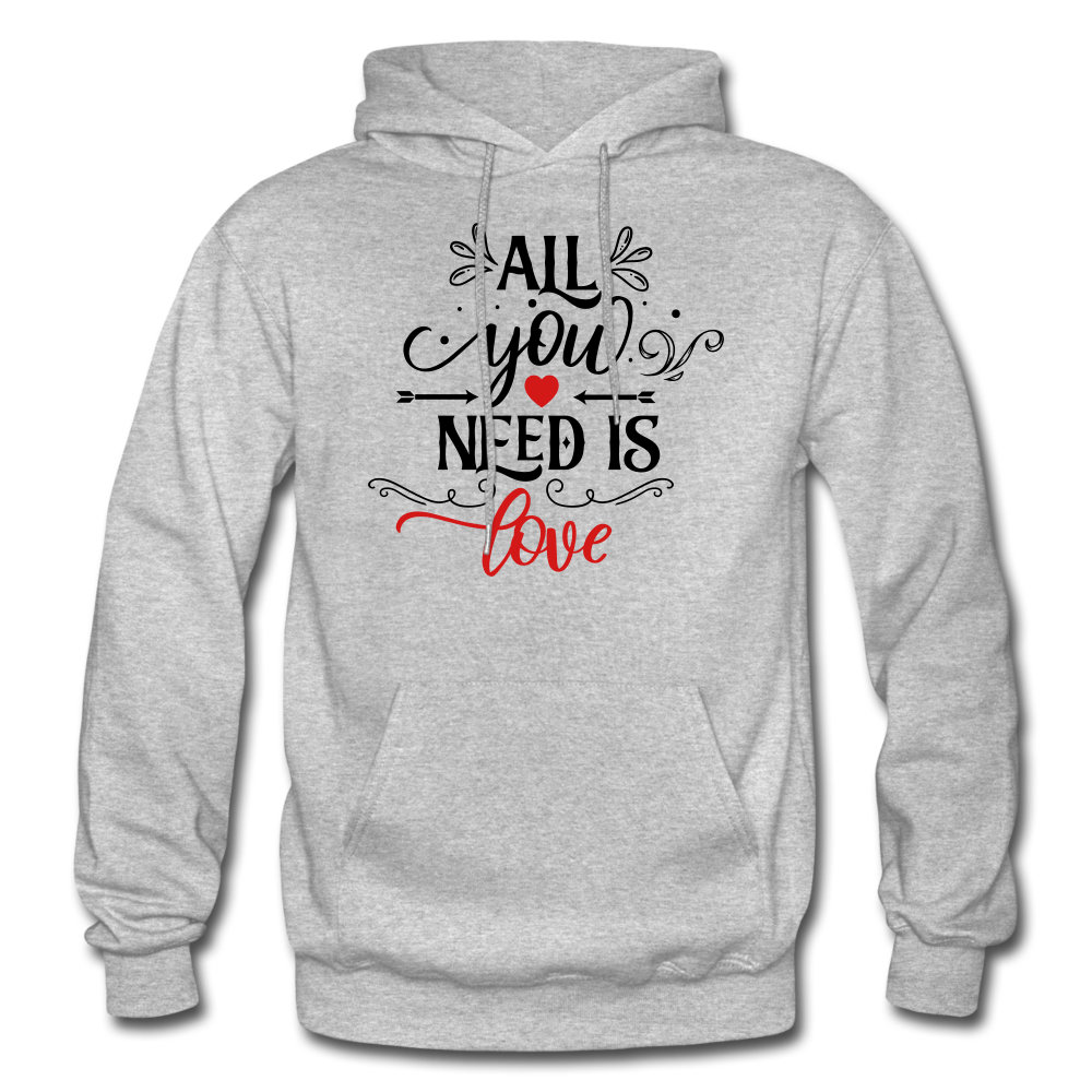 All you need is Love - Heavy Blend Adult Hoodie - heather gray