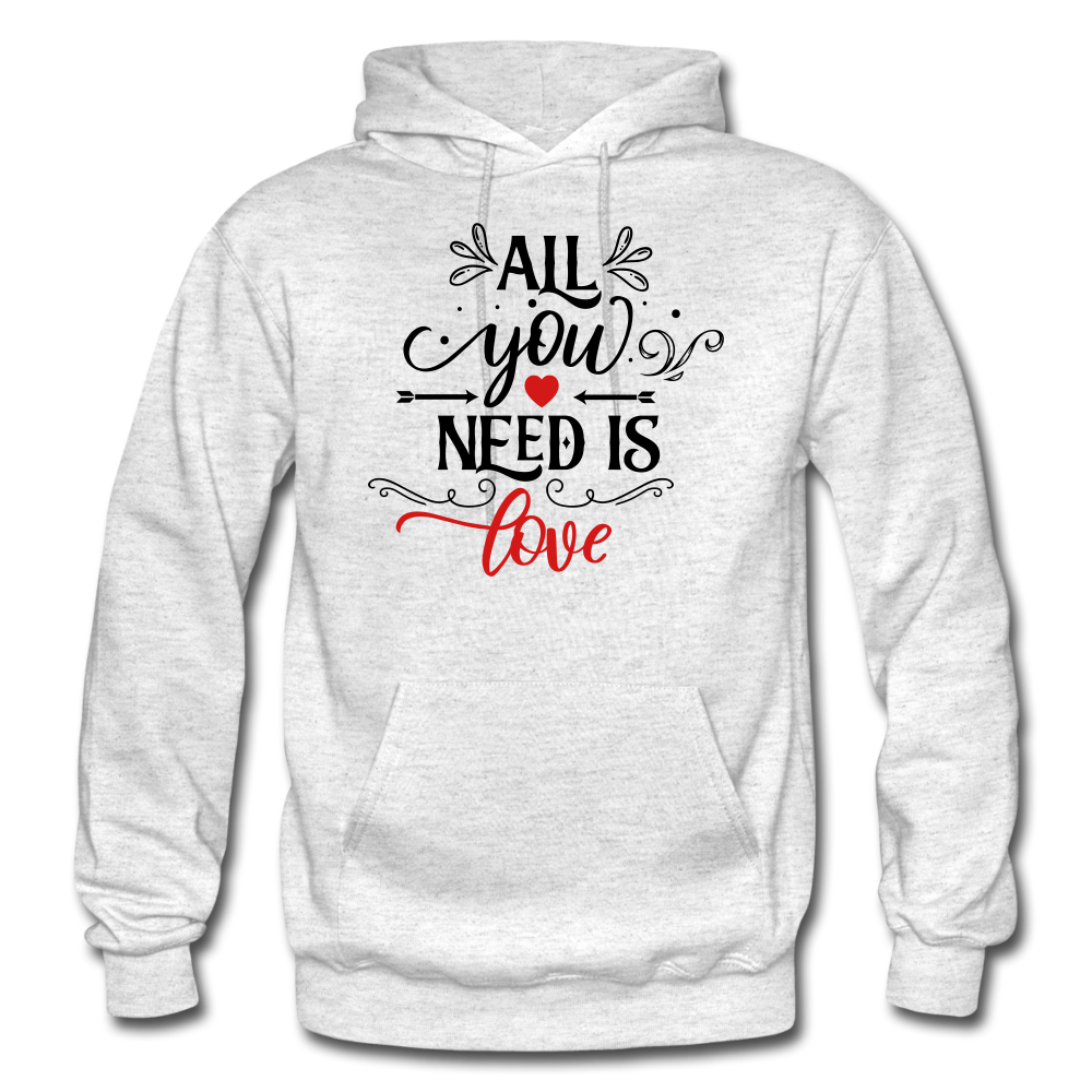 All you need is Love - Heavy Blend Adult Hoodie - light heather gray