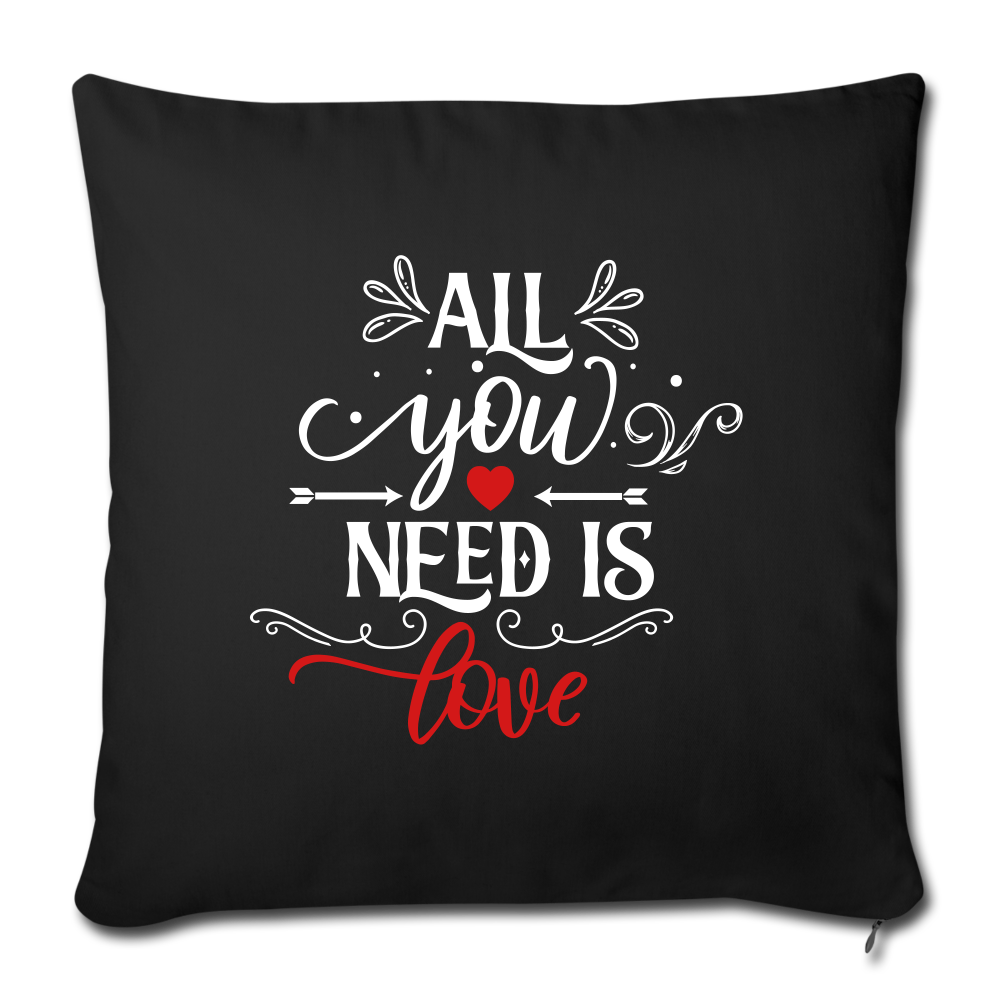 All you need is Love - Throw Pillow - black